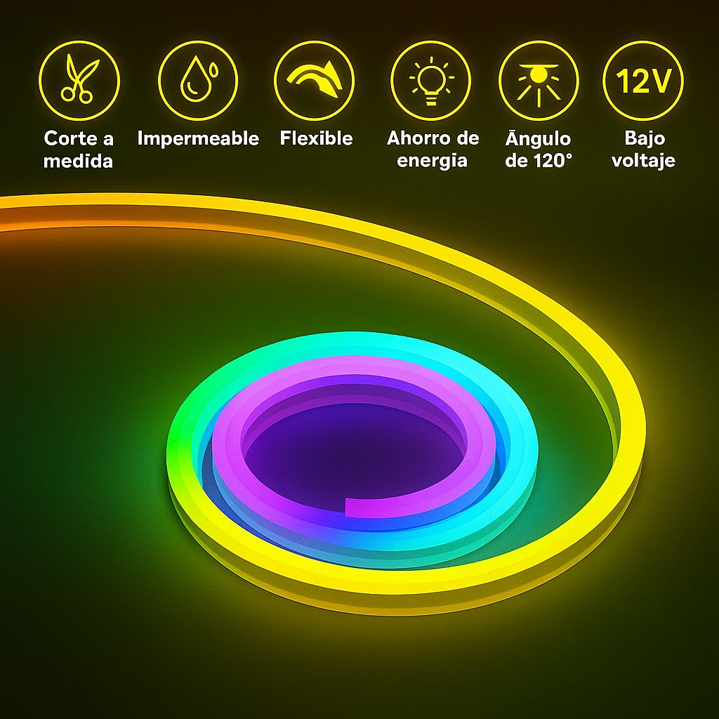 Tira LED Inteligente WiFi 3 m | RGB Multicolor | Control por móvil y voz | Resistente al agua