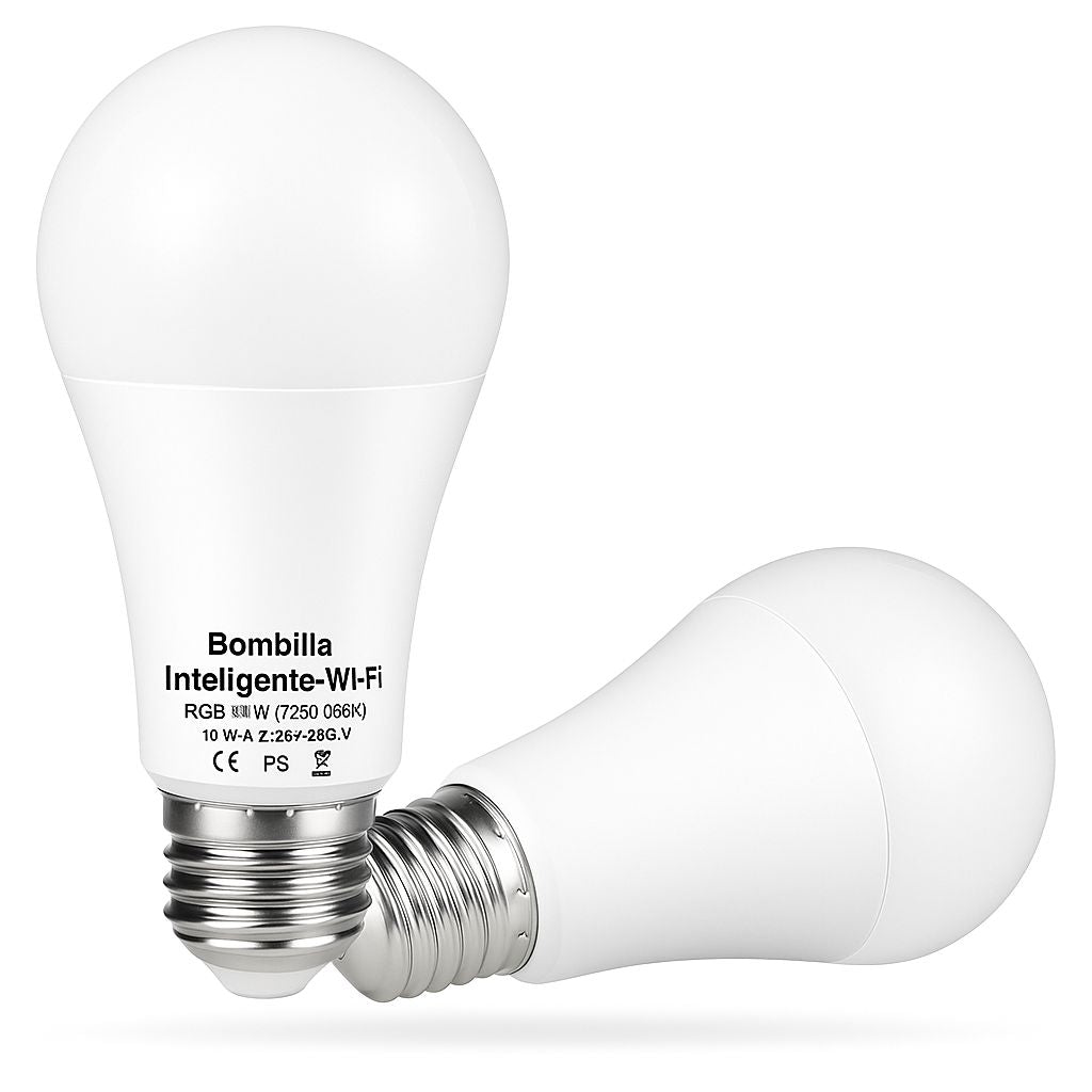 Bombilla inteligente WiFi RGB E27 | Control por móvil y voz