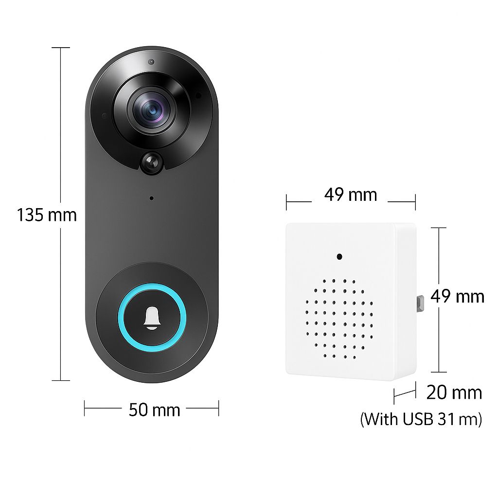 Videoportero Inteligente WiFi con Cámara FHD y Receptor USB
