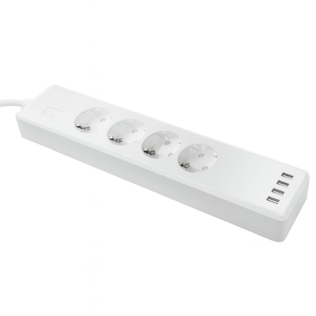 Regleta Inteligente WiFi con 4 Tomas y 4 Puertos USB | Compatible con Alexa, Google Home y App Tuya