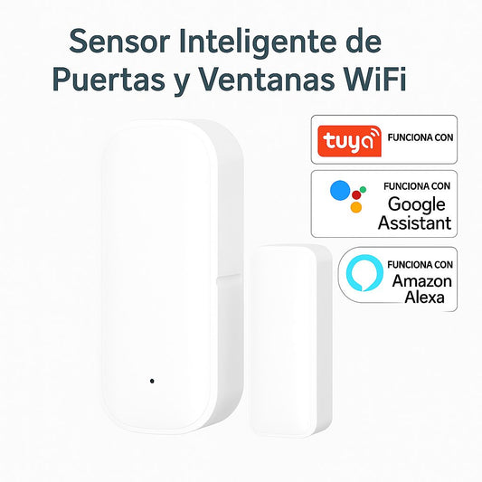 Sensor de Puerta y Ventana Inteligente WiFi – Compatible con Tuya, Alexa y Google Home