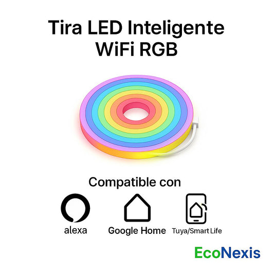 Tira LED Inteligente WiFi 3 m | RGB Multicolor | Control por móvil y voz | Resistente al agua