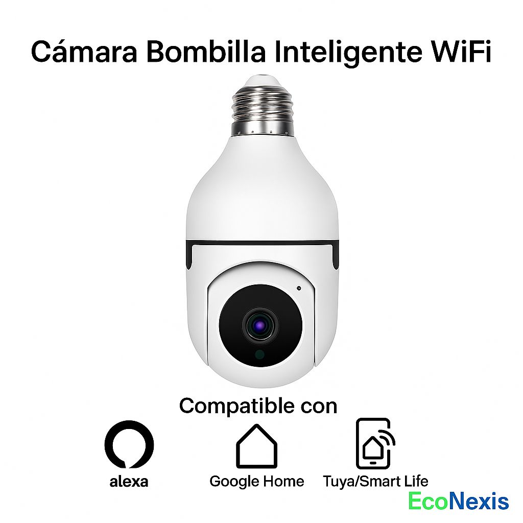 Cámara Bombilla 1080p | Visión nocturna, y Control Remoto por App
